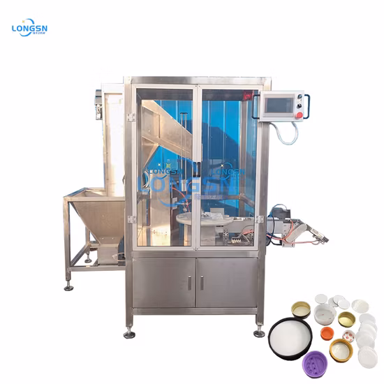 Automatic Plastic Medical Child Proof Cap Liner Wad Inserting Assembling Compression Machine