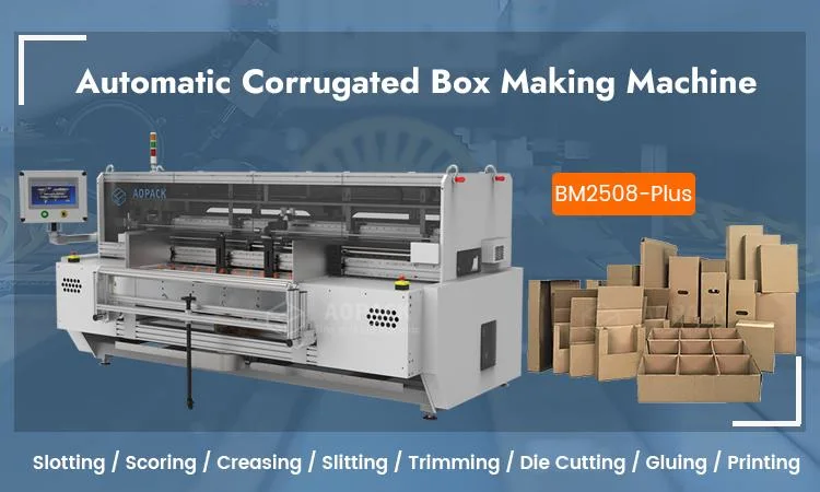 Aopack Fully Automatic Box Maker Corrugated Cardboard Carton Box Making Machine